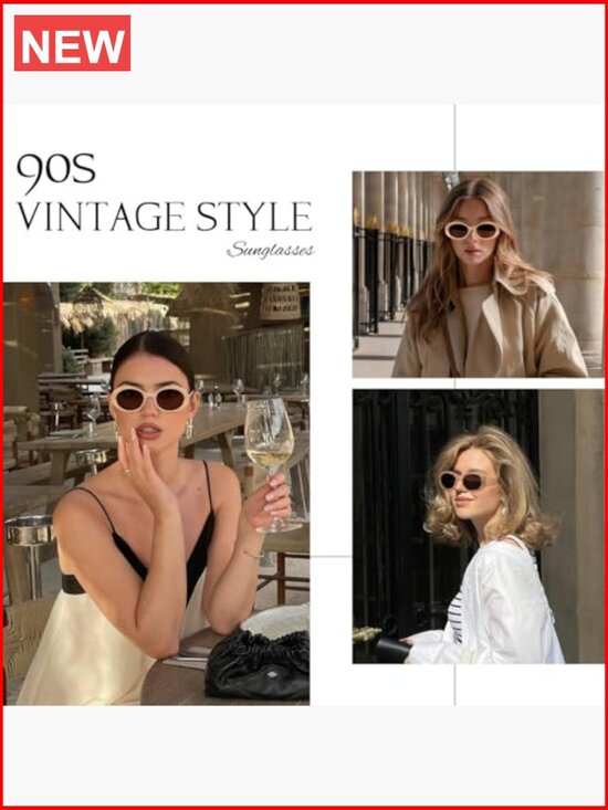 Oval Retro Trendy Sunglasses UV400 Protection Metal Temple Accents main image 7